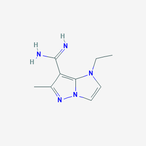 molecular formula C9H13N5 B1482170 1-ethyl-6-methyl-1H-imidazo[1,2-b]pyrazole-7-carboximidamide CAS No. 2097969-88-3