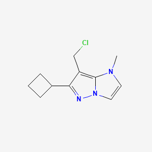 molecular formula C11H14ClN3 B1482171 7-(chloromethyl)-6-cyclobutyl-1-methyl-1H-imidazo[1,2-b]pyrazole CAS No. 2092712-83-7