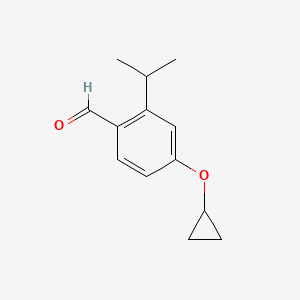 molecular formula C13H16O2 B14821777 4-Cyclopropoxy-2-isopropylbenzaldehyde 