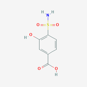 molecular formula C7H7NO5S B14821778 3-Hydroxy-4-sulfamoylbenzoic acid 