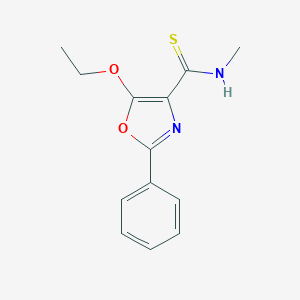 molecular formula C13H14N2O2S B148218 5-Ethoxy-N-methyl-2-phenyloxazole-4-carbothioamide CAS No. 128242-95-5