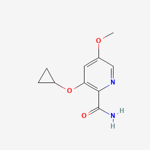 molecular formula C10H12N2O3 B14821835 3-Cyclopropoxy-5-methoxypicolinamide 