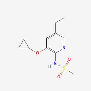 molecular formula C11H16N2O3S B14821917 N-(3-Cyclopropoxy-5-ethylpyridin-2-YL)methanesulfonamide 