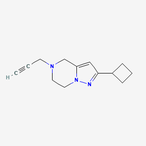 molecular formula C13H17N3 B1482193 2-Cyclobutyl-5-(prop-2-yn-1-yl)-4,5,6,7-tetrahydropyrazolo[1,5-a]pyrazine CAS No. 2098058-78-5