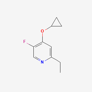 molecular formula C10H12FNO B14821930 4-Cyclopropoxy-2-ethyl-5-fluoropyridine 