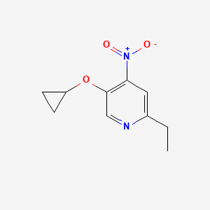 molecular formula C10H12N2O3 B14821952 5-Cyclopropoxy-2-ethyl-4-nitropyridine 