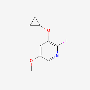 molecular formula C9H10INO2 B14821995 3-Cyclopropoxy-2-iodo-5-methoxypyridine 