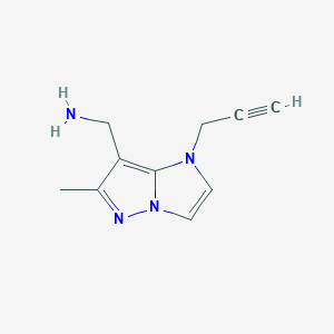 molecular formula C10H12N4 B1482202 (6-methyl-1-(prop-2-yn-1-yl)-1H-imidazo[1,2-b]pyrazol-7-yl)methanamine CAS No. 2091618-67-4