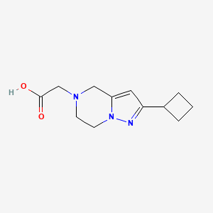 molecular formula C12H17N3O2 B1482203 2-(2-cyclobutyl-6,7-dihydropyrazolo[1,5-a]pyrazin-5(4H)-yl)acetic acid CAS No. 2098148-28-6