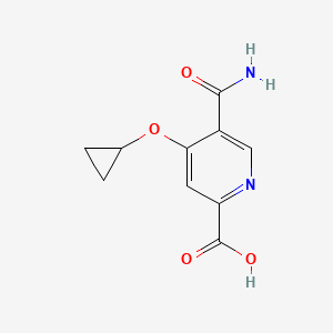 molecular formula C10H10N2O4 B14822032 5-Carbamoyl-4-cyclopropoxypicolinic acid 
