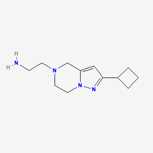 molecular formula C12H20N4 B1482204 2-(2-cyclobutyl-6,7-dihydropyrazolo[1,5-a]pyrazin-5(4H)-yl)ethan-1-amine CAS No. 2098093-20-8