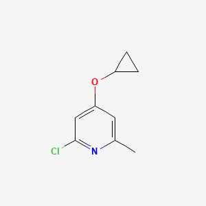 molecular formula C9H10ClNO B14822054 2-Chloro-4-cyclopropoxy-6-methylpyridine 