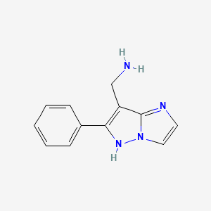 molecular formula C12H12N4 B1482209 (6-phenyl-1H-imidazo[1,2-b]pyrazol-7-yl)methanamine CAS No. 2098140-52-2