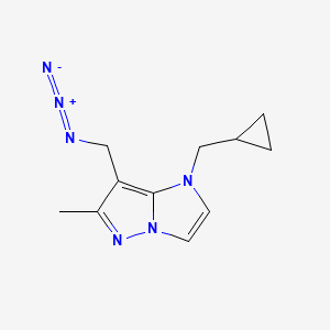 molecular formula C11H14N6 B1482212 7-(azidomethyl)-1-(cyclopropylmethyl)-6-methyl-1H-imidazo[1,2-b]pyrazole CAS No. 2098026-26-5