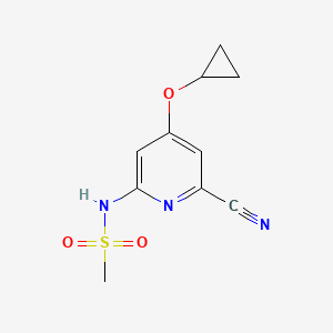 molecular formula C10H11N3O3S B14822127 N-(6-Cyano-4-cyclopropoxypyridin-2-YL)methanesulfonamide CAS No. 1243405-77-7