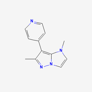 molecular formula C12H12N4 B1482213 1,6-dimethyl-7-(pyridin-4-yl)-1H-imidazo[1,2-b]pyrazole CAS No. 2097970-00-6