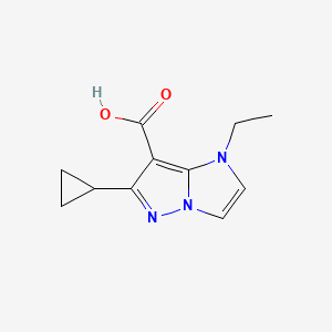 molecular formula C11H13N3O2 B1482214 6-cyclopropyl-1-ethyl-1H-imidazo[1,2-b]pyrazole-7-carboxylic acid CAS No. 2092547-13-0