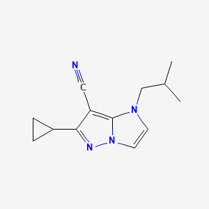 molecular formula C13H16N4 B1482216 6-cyclopropyl-1-isobutyl-1H-imidazo[1,2-b]pyrazole-7-carbonitrile CAS No. 2098013-57-9