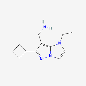 molecular formula C12H18N4 B1482219 (6-cyclobutyl-1-ethyl-1H-imidazo[1,2-b]pyrazol-7-yl)methanamine CAS No. 2098026-70-9