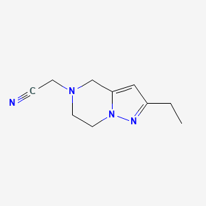 molecular formula C10H14N4 B1482222 2-(2-ethyl-6,7-dihydropyrazolo[1,5-a]pyrazin-5(4H)-yl)acetonitrile CAS No. 2098061-09-5
