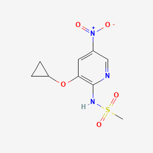 molecular formula C9H11N3O5S B14822258 N-(3-Cyclopropoxy-5-nitropyridin-2-YL)methanesulfonamide 