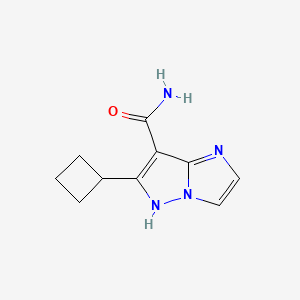 molecular formula C10H12N4O B1482226 6-cyclobutyl-1H-imidazo[1,2-b]pyrazole-7-carboxamide CAS No. 2097970-24-4