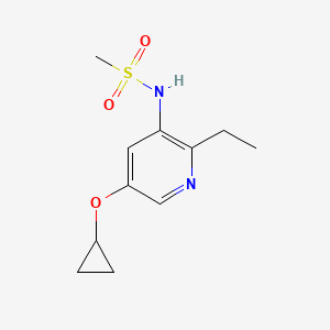 molecular formula C11H16N2O3S B14822285 N-(5-Cyclopropoxy-2-ethylpyridin-3-YL)methanesulfonamide 