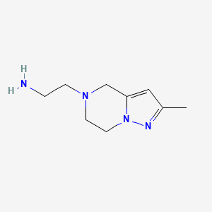 molecular formula C9H16N4 B1482230 2-(2-methyl-6,7-dihydropyrazolo[1,5-a]pyrazin-5(4H)-yl)ethan-1-amine CAS No. 2091118-73-7