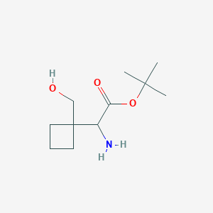 molecular formula C11H21NO3 B14822305 Tert-butyl 2-amino-2-[1-(hydroxymethyl)cyclobutyl]acetate 