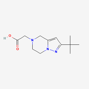 molecular formula C12H19N3O2 B1482231 2-(2-(tert-butyl)-6,7-dihydropyrazolo[1,5-a]pyrazin-5(4H)-yl)acetic acid CAS No. 2098061-47-1