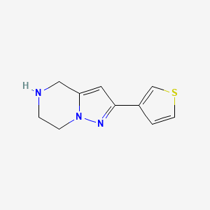 molecular formula C10H11N3S B1482232 2-(Thiophen-3-yl)-4,5,6,7-tetrahydropyrazolo[1,5-a]pyrazine CAS No. 2097945-51-0