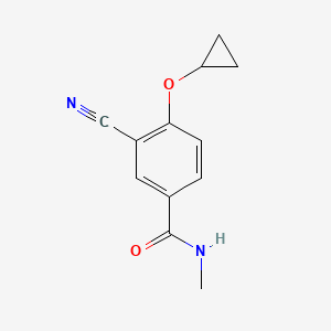 molecular formula C12H12N2O2 B14822323 3-Cyano-4-cyclopropoxy-N-methylbenzamide 