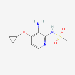molecular formula C9H13N3O3S B14822345 N-(3-Amino-4-cyclopropoxypyridin-2-YL)methanesulfonamide 