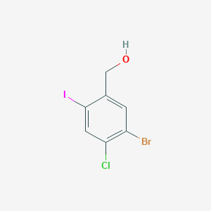 molecular formula C7H5BrClIO B14822357 (5-Bromo-4-chloro-2-iodophenyl)methanol 
