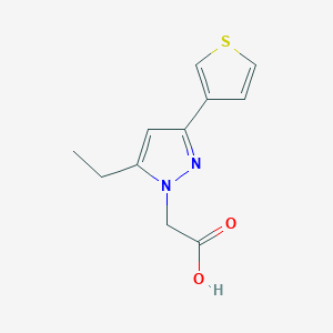 molecular formula C11H12N2O2S B1482237 2-(5-ethyl-3-(thiophen-3-yl)-1H-pyrazol-1-yl)acetic acid CAS No. 2098133-19-6