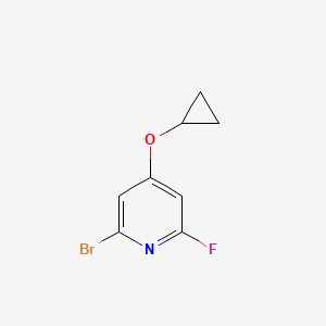 molecular formula C8H7BrFNO B14822381 2-Bromo-4-cyclopropoxy-6-fluoropyridine 