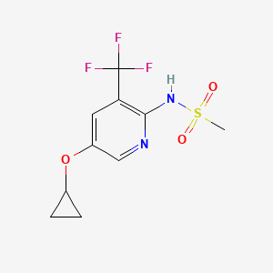 molecular formula C10H11F3N2O3S B14822482 N-(5-Cyclopropoxy-3-(trifluoromethyl)pyridin-2-YL)methanesulfonamide 