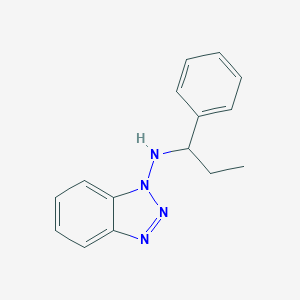 molecular formula C15H16N4 B148225 N-(1-phenylpropyl)benzotriazol-1-amine CAS No. 132195-09-6