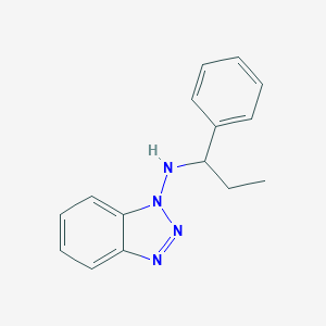 molecular formula C15H16N4 B148225 N-alpha-Ethylbenzyl-1-aminobenzotriazole CAS No. 132195-09-6