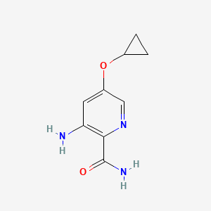 molecular formula C9H11N3O2 B14822567 3-Amino-5-cyclopropoxypicolinamide 