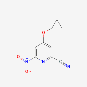 molecular formula C9H7N3O3 B14822581 4-Cyclopropoxy-6-nitropicolinonitrile 