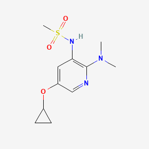 molecular formula C11H17N3O3S B14822677 N-(5-Cyclopropoxy-2-(dimethylamino)pyridin-3-YL)methanesulfonamide 