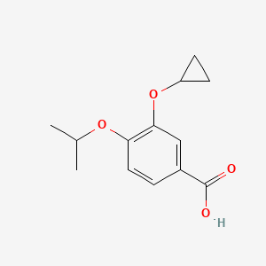 molecular formula C13H16O4 B14822699 3-Cyclopropoxy-4-isopropoxybenzoic acid 