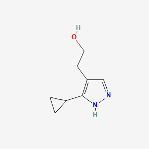 molecular formula C8H12N2O B1482271 2-(3-cyclopropyl-1H-pyrazol-4-yl)ethan-1-ol CAS No. 2092289-62-6