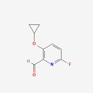 molecular formula C9H8FNO2 B14822718 3-Cyclopropoxy-6-fluoropicolinaldehyde 