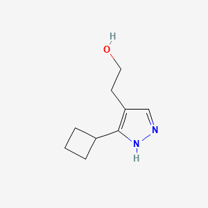 molecular formula C9H14N2O B1482272 2-(3-cyclobutyl-1H-pyrazol-4-yl)ethan-1-ol CAS No. 2091104-62-8