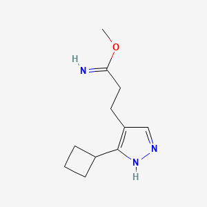 molecular formula C11H17N3O B1482273 methyl 3-(3-cyclobutyl-1H-pyrazol-4-yl)propanimidate CAS No. 2098013-58-0