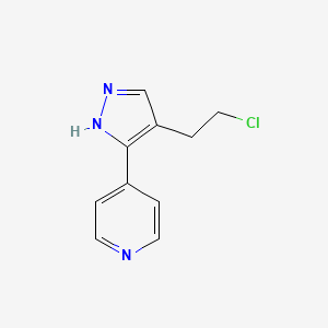 molecular formula C10H10ClN3 B1482274 4-(4-(2-chloroethyl)-1H-pyrazol-3-yl)pyridine CAS No. 2090255-78-8