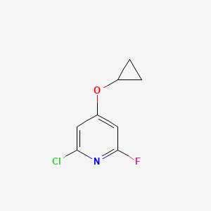 molecular formula C8H7ClFNO B14822754 2-Chloro-4-cyclopropoxy-6-fluoropyridine 