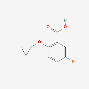 molecular formula C10H9BrO3 B14822772 5-Bromo-2-cyclopropoxybenzoic acid 